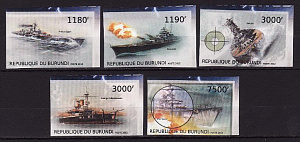 Бурунди, 2012, Военные корабли, 5 марок без зубцов